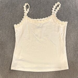 & Other Stories Cream Daisy Trim Cami Top